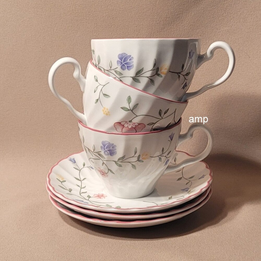 Johnson Brothers Summer Chintz (Lot of 3) Cup & Saucer Sets PERFECT!